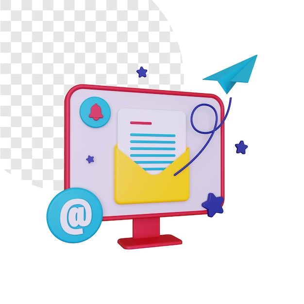 3d send email with desktop computer