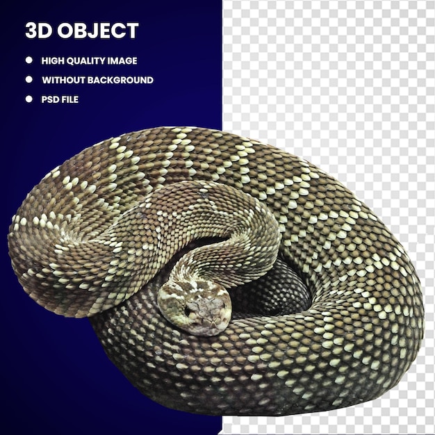 PSD 3d serpent d'arbre brun python à boule
