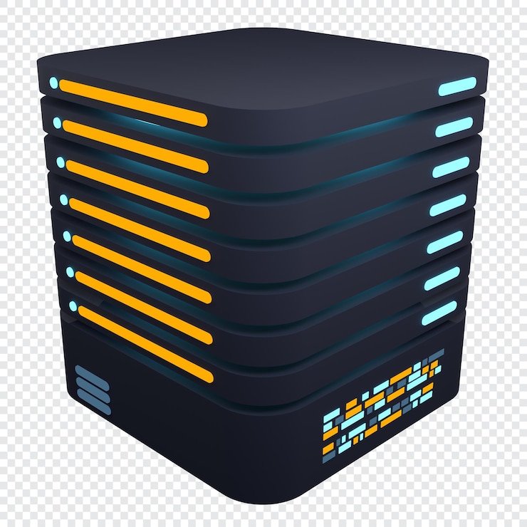 PSD 3d-server-symbol computer-server 3d-rendering-symbole cloud-computing 3d-rendering-illustration