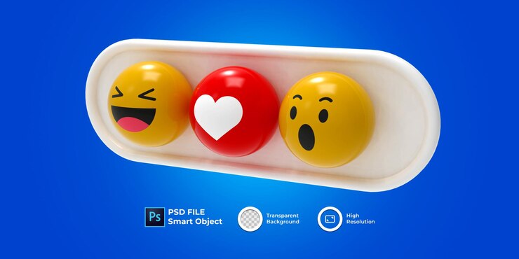3d set Emoji 3d rendering aislado