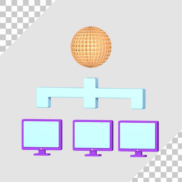 PSD 3d-sharing-netzwerkkonzept