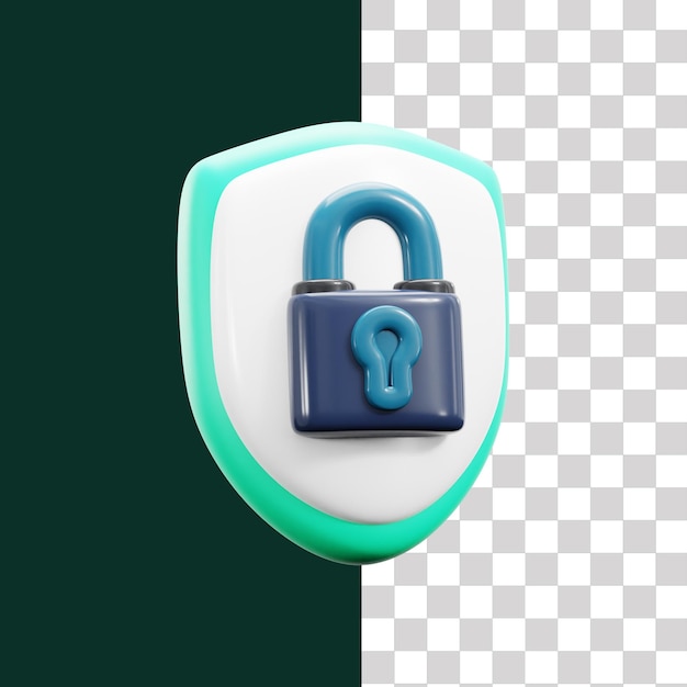 3D Shield Lock Icon