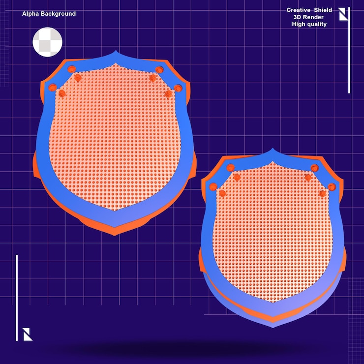 PSD 3d shield logo for design