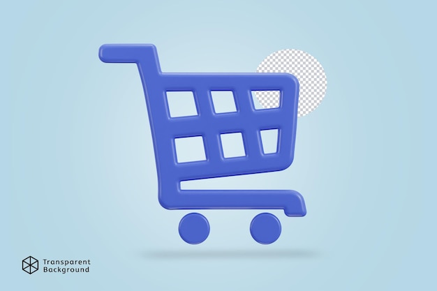 3d shopping cart icon vector illustration