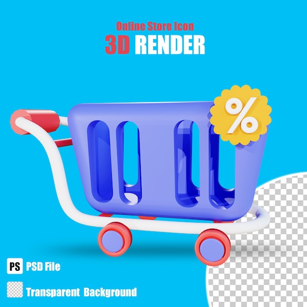 3d Shopping Icon Discount 2 Avec Fond Transparent