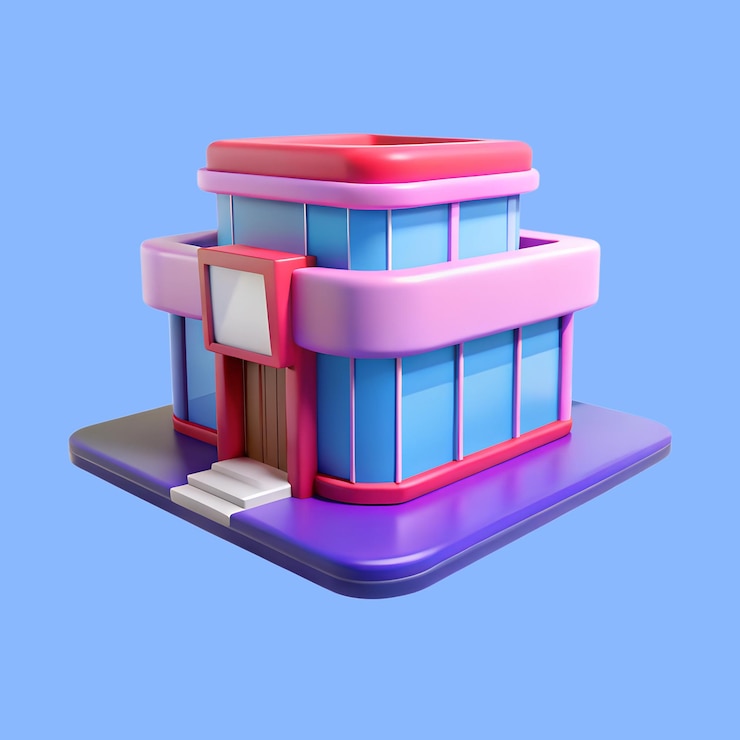 PSD 3d shopping mall icon illustration