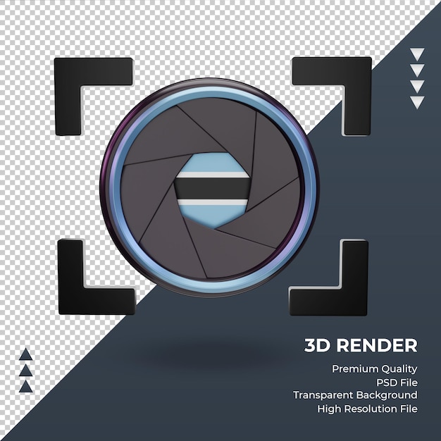 3D-Shutter-Kamera Botswana-Flagge, die Vorderansicht rendert