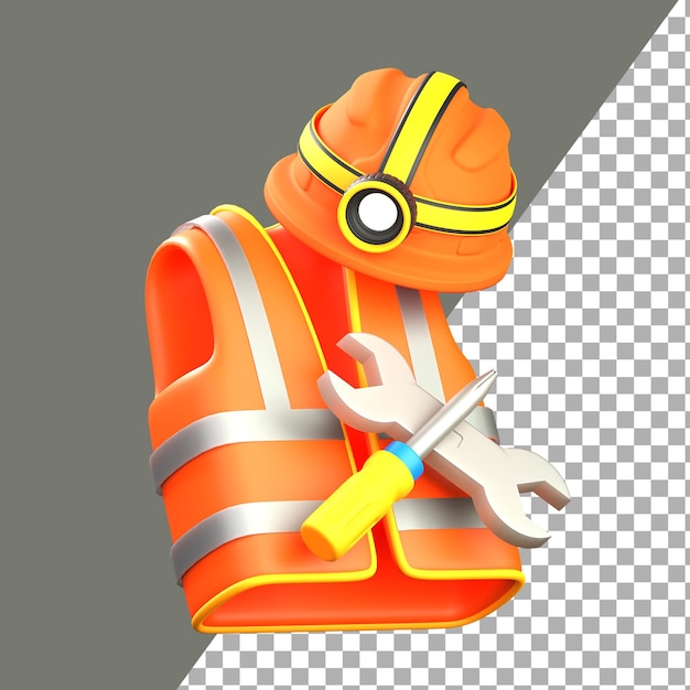 3D-Sicherheitsweste und Helm