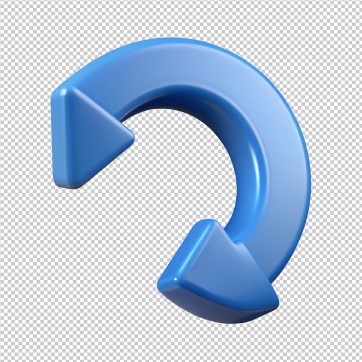 PSD 3d sign arrow turn icon isolated
