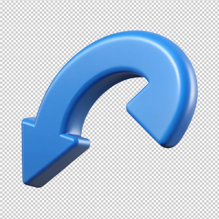 PSD 3d sign arrow turn icon isolated