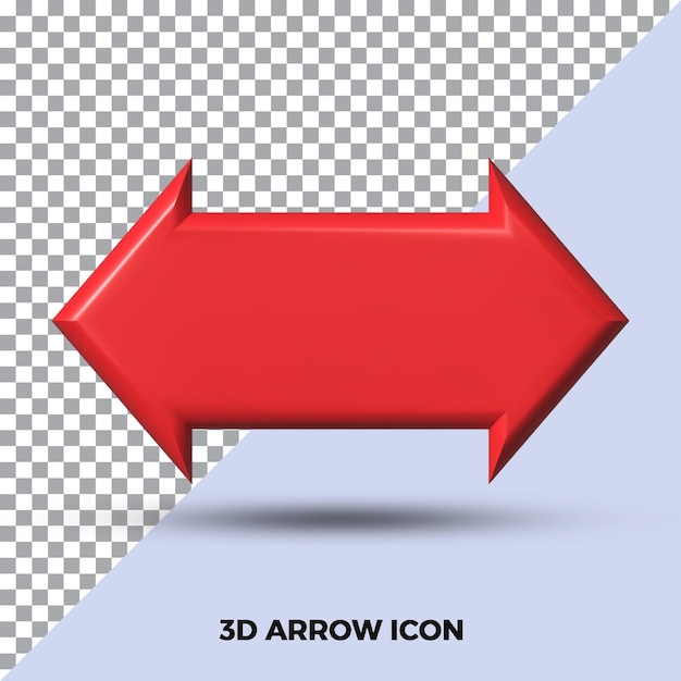 PSD 3d signe flèche gauche droite icône isolé