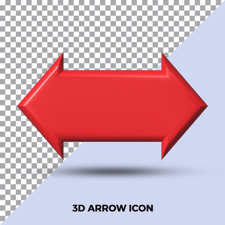 PSD 3d signo flecha izquierda derecha icono aislado