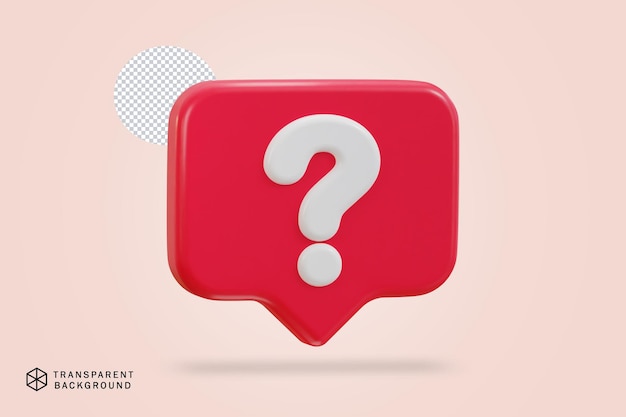 3d, signo de interrogación, en, burbuja, discurso, señal, icono
