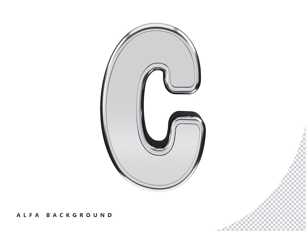 3D-Silber-Alphabet-Text-Effekt