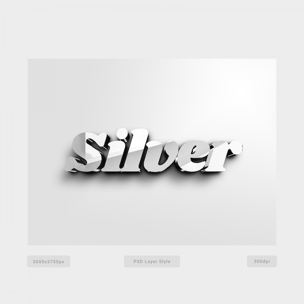 3d silberner textstil