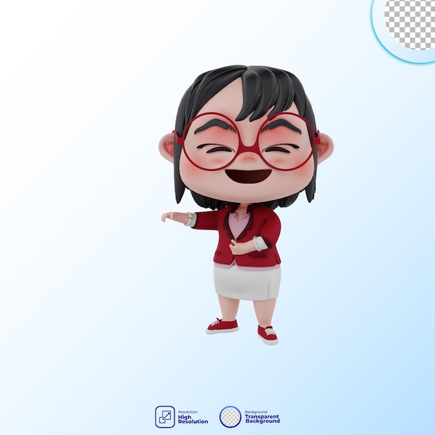 3d simpatico personaggio di donna d'affari illustrazione