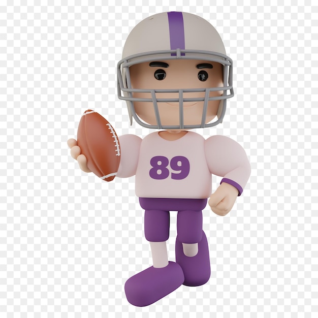 PSD 3d-simulation eines american-football-spieler-avatars