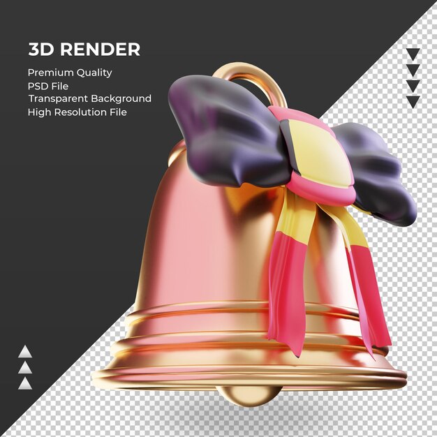 3D sino de natal, bandeira da Bélgica, renderizando a vista esquerda