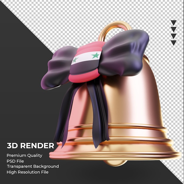 3d sino de natal, bandeira da síria renderizando a vista certa