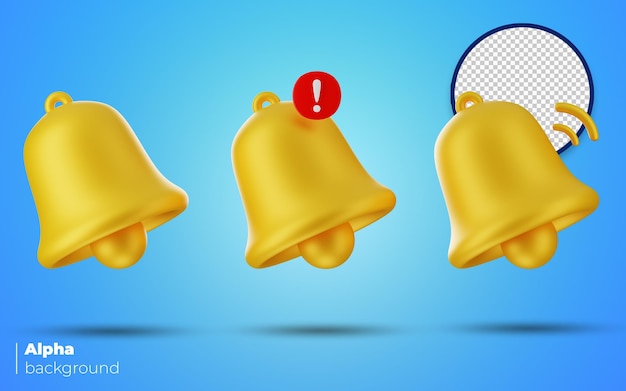 3d sino dourado amarelo para composição alfa fundo mídia social