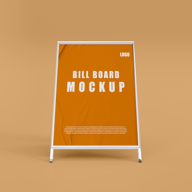 3d small billboard mockup