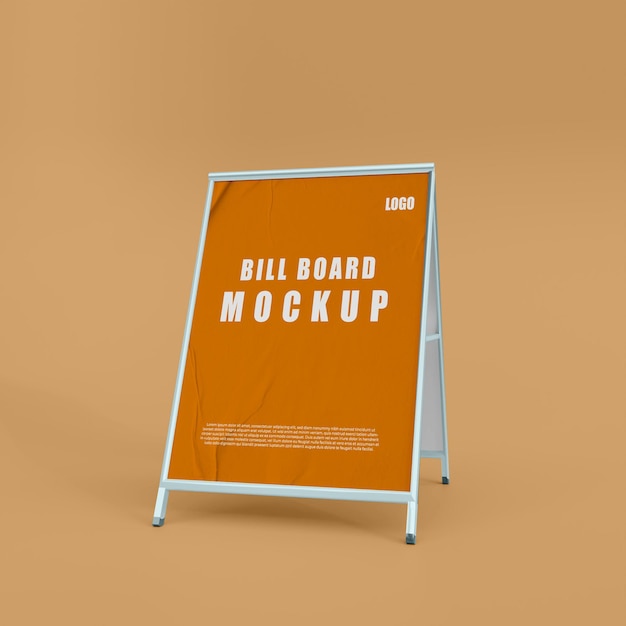 3d small billboard mockup