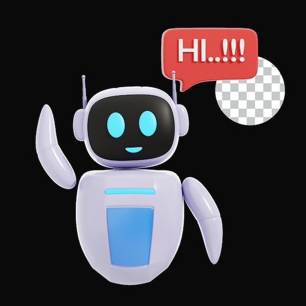 3D-Smart-Roboter-Lernen Sagen Sie Hi Abbildung