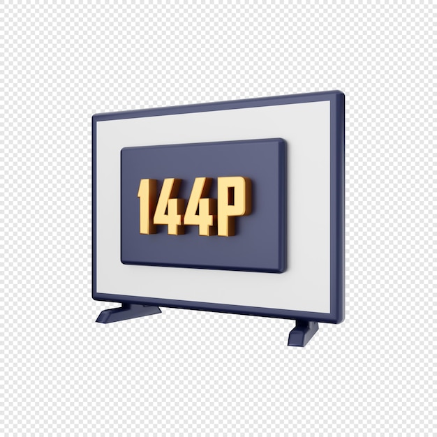 3d smart tv 144p videoauflösung symbol illustration