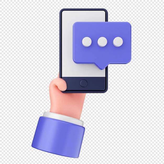 3D-Smartphone-Icon-Chat-Nachrichtenkommunikation