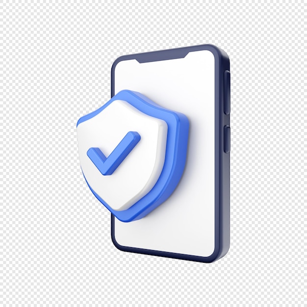 3D-Smartphone-Icon-Darstellung Schildschutzsystem