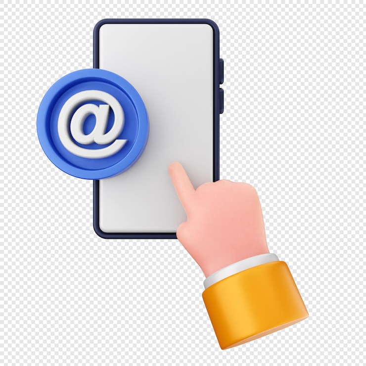 PSD 3d smartphone icon email address