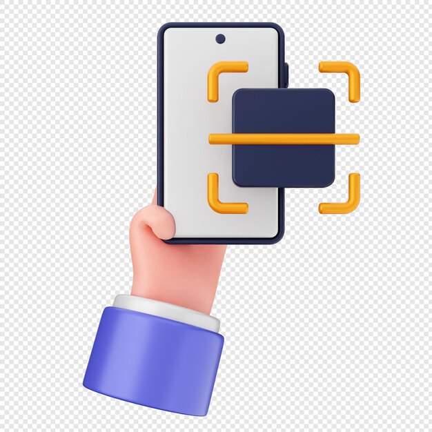 3D-Smartphone-Icon-Scan des Barcodes