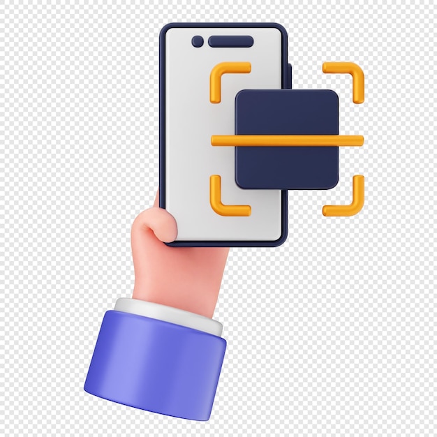 3D-Smartphone-Icon-Scan des Barcodes