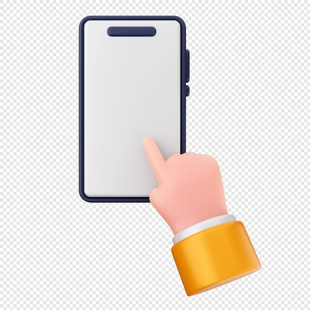 3d smartphone icona clicca tocca mano