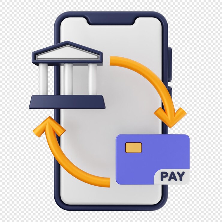 PSD 3d smartphone ícone pagamento bancário cartão de crédito