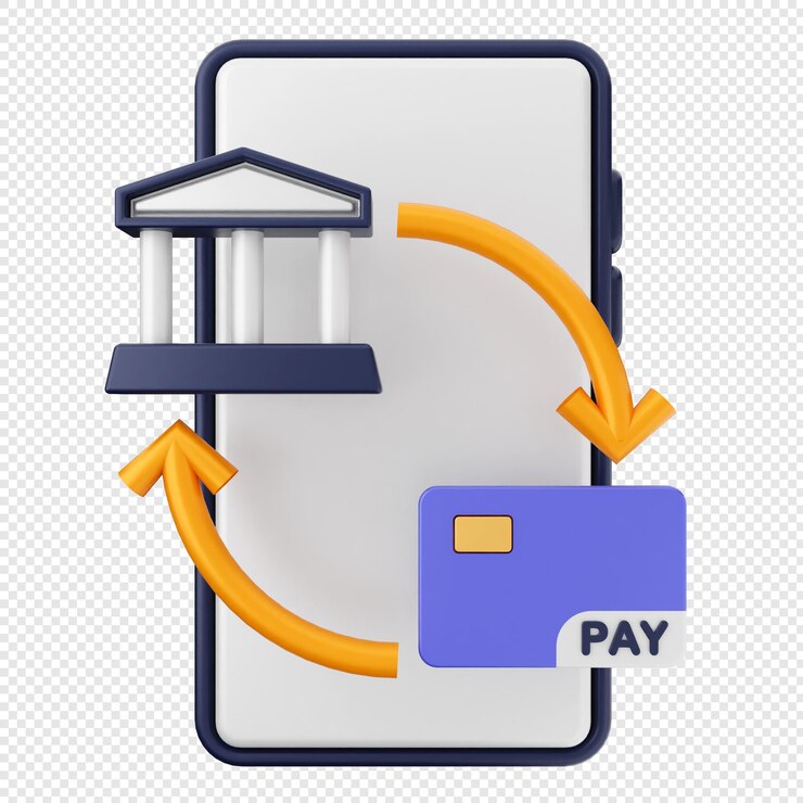 PSD 3d smartphone ícone pagamento bancário cartão de crédito