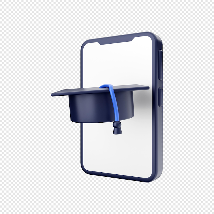 PSD 3d smartphone icono ilustración educación aprendizaje en línea