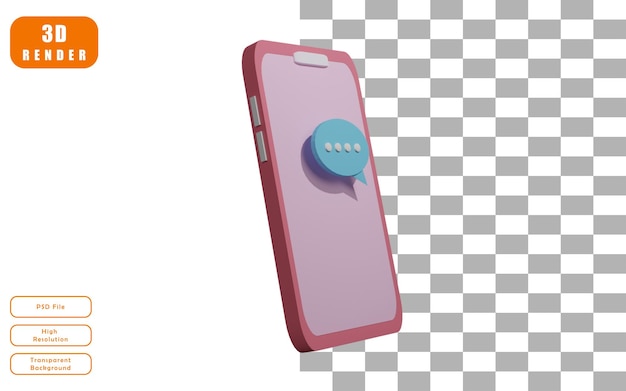 3d smartphone illustration design premium psd file