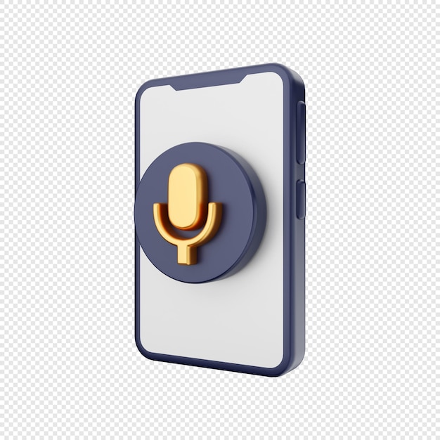 3D-Smartphone-Symbol-Darstellung Diktiergerät