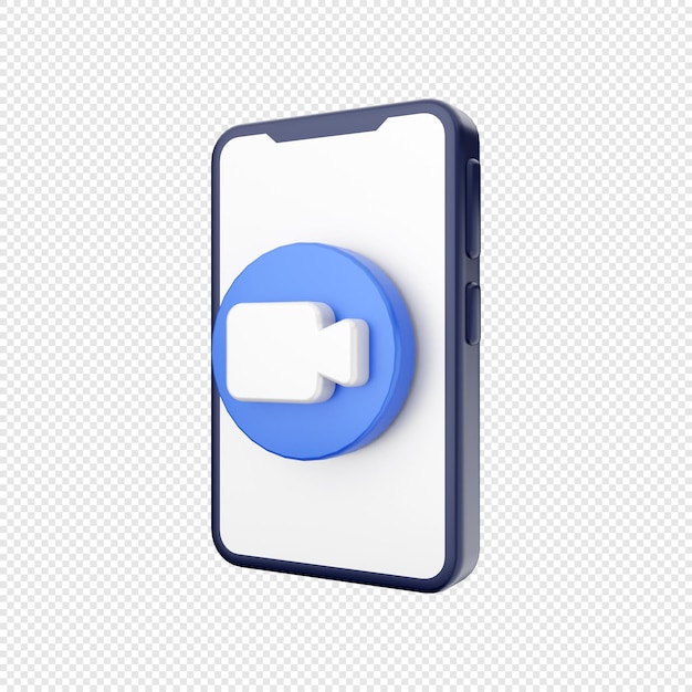 3D-Smartphone-Symbol Illustration Videoanruf