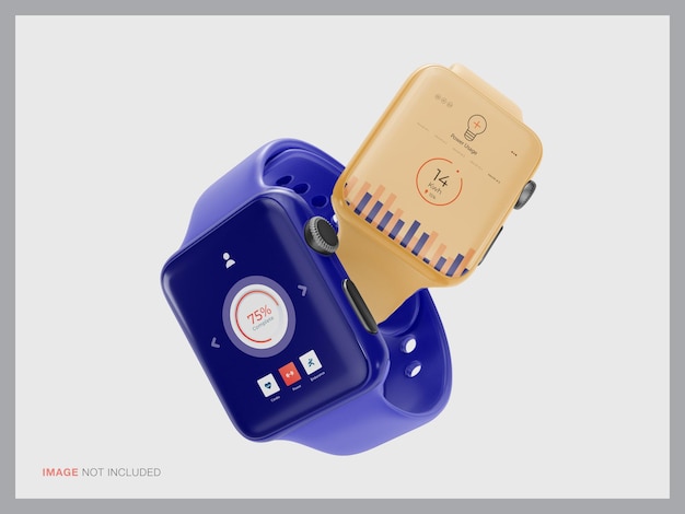 3d-smartwatch realistisches mockup für ui-branding und identität