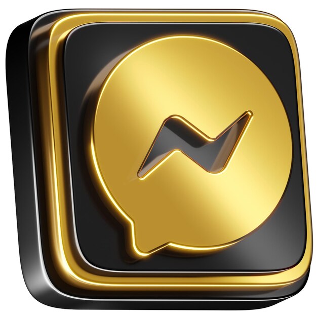 PSD 3d social media gold pack für facebook messenger