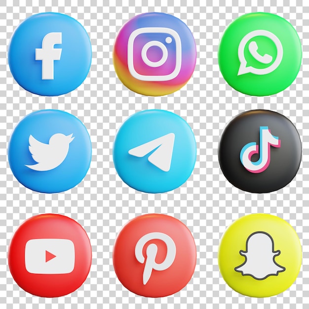 3D-Social-Media-Icon-Set