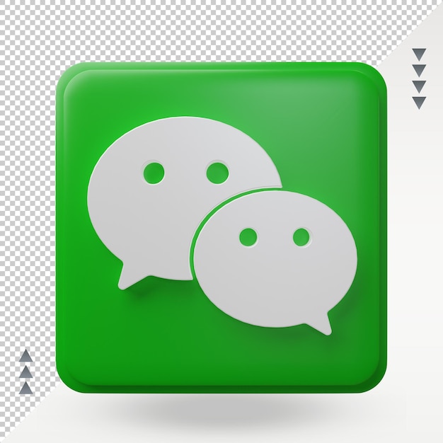 3d social media icona WeChat rendering vista frontale