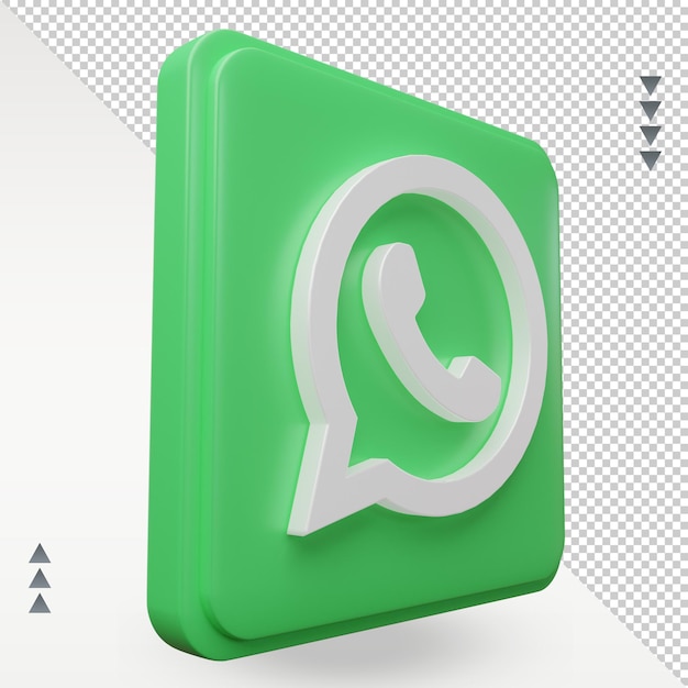 3d social media Icona WhatsApp rendering vista sinistra