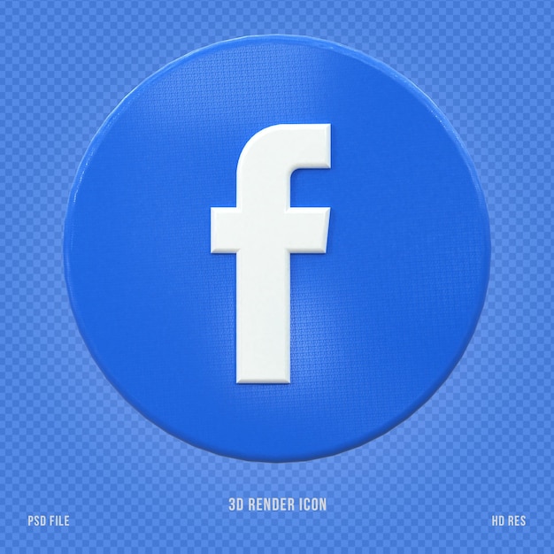 3d social media ícone do facebook conceito 3d de mídia social brilhante colorido