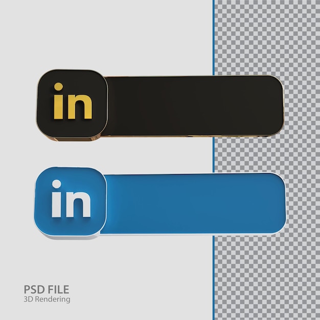 PSD 3d social media linkedin label creative