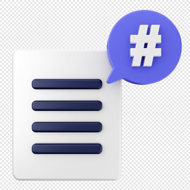 3D-Social-Media-Symbol-Hashtag-Untertitel