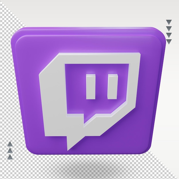 3D Social Media Twitch Icon Rendering Ansicht von oben