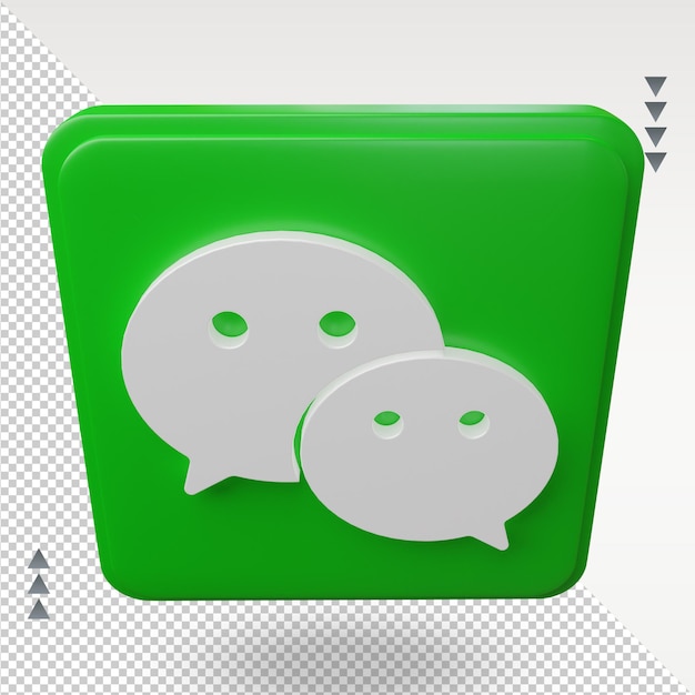 3D-Social-Media-WeChat-Icon-Rendering Ansicht von oben